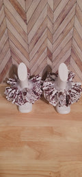 Brown cow print ruffle tutu anklets